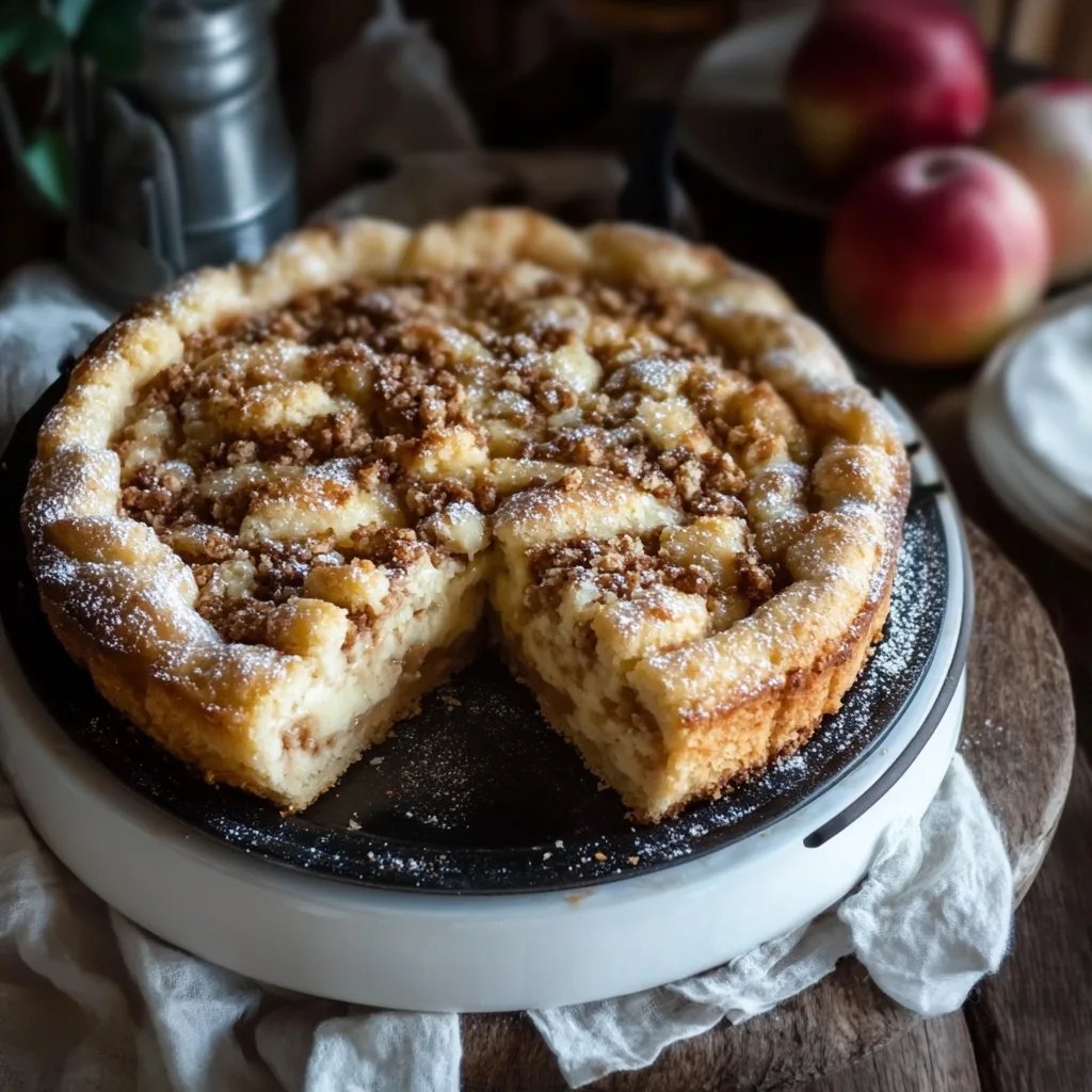 Cremiger Bratapfel Käsekuchen mit knackigen Zimt-Streuseln