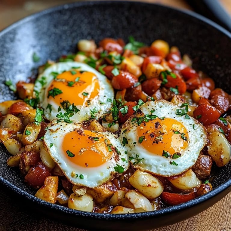 Spanische Bohnen und Eier