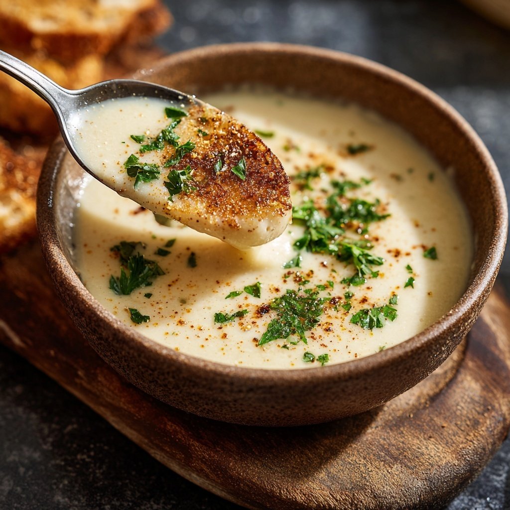 Cremige Blumenkohlsuppe mit Muskat